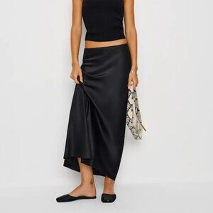 Reformation Layla Silk Skirt Black - Size 6